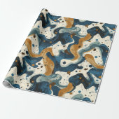 Abstract Swirl Pattern in Earthy Blues for Dad ラッピングペーパー (アンロールド)