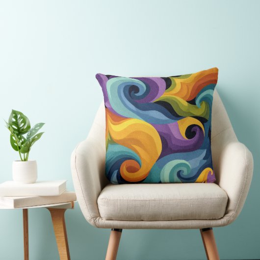 Abstract Swirl Throw Pillow クッション (椅子)