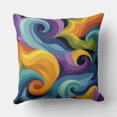 Abstract Swirl Throw Pillow クッション (裏面)