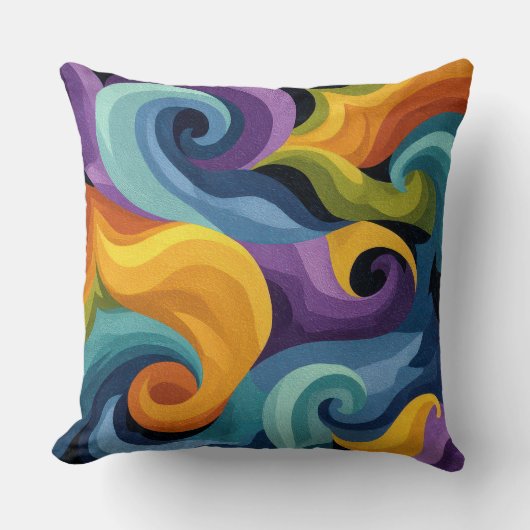 Abstract Swirl Throw Pillow クッション (正面)