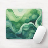 Abstract Swirled Shades of Green  マウスパッド (マウス)