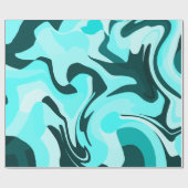 Abstract Swirling Aqua and Teal Design ラッピングペーパー (フラット)