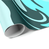 Abstract Swirling Aqua and Teal Design ラッピングペーパー (ロールコーナー)