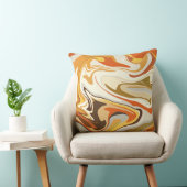 Abstract Swirling Orange and Beige Design クッション (椅子)