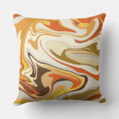 Abstract Swirling Orange and Beige Design クッション (裏面)