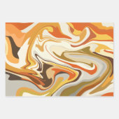 Abstract Swirling Orange and Beige Design ラッピングペーパーシート (正面)
