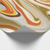 Abstract Swirling Orange and Beige Design ラッピングペーパー (角)