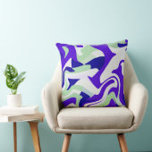 Abstract Swirling Pattern in Cool Tones クッション (椅子)