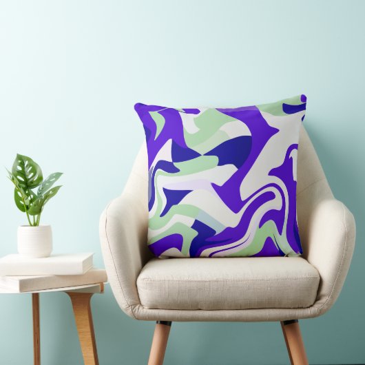 Abstract Swirling Pattern in Cool Tones クッション (椅子)