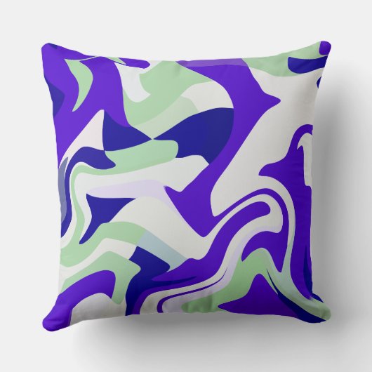 Abstract Swirling Pattern in Cool Tones クッション (裏面)