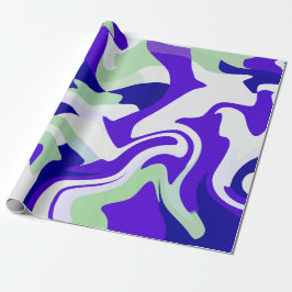 Abstract Swirling Pattern in Cool Tones ラッピングペーパー