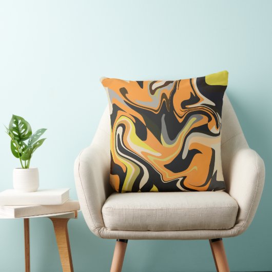 Abstract Swirling Pattern in Earthy Tones クッション (椅子)