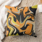 Abstract Swirling Pattern in Earthy Tones クッション (ブランケット)