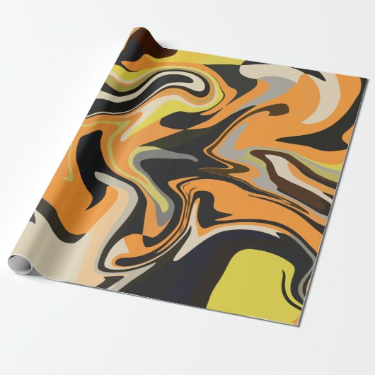 Abstract Swirling Pattern in Earthy Tones ラッピングペーパー (アンロールド)