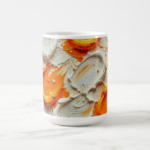Abstract Swirling Teal and Orange Glossy Fluid Spl コーヒーマグカップ (中央)