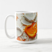 Abstract Swirling Teal and Orange Glossy Fluid Spl コーヒーマグカップ (左)