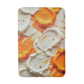 Abstract Swirling Teal and Orange Glossy Fluid Spl バスマット (正面縦)