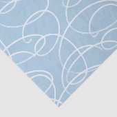 Abstract Swirling Vine | Elegant Line Art Blue 薄葉紙 (詳細)