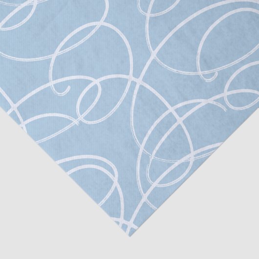 Abstract Swirling Vine | Elegant Line Art Blue 薄葉紙 (詳細)