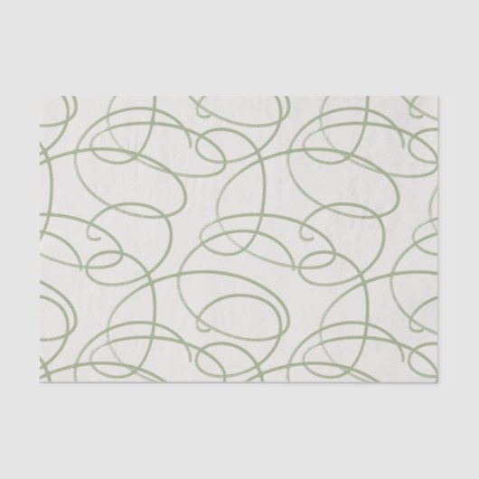 Abstract Swirling Vine | Elegant Line Art Cream 薄葉紙 (正面)