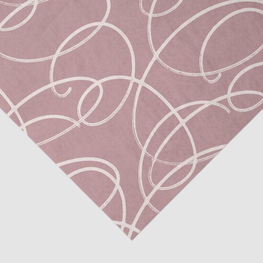 Abstract Swirling Vine | Elegant Line Art Pink 薄葉紙 (詳細)