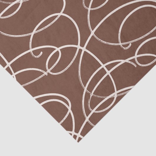 Abstract Swirling Vine | Elegant Line Art Rust 薄葉紙 (詳細)