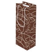 Abstract Swirling Vine | Modern Line Art Rust ワインギフトバッグ (正面アングル)