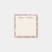 Abstract Swirling Vine Modern Notes & Doodles Rosy ポストイット (正面)