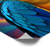 Abstract Swirls Parrot ポスター (角)