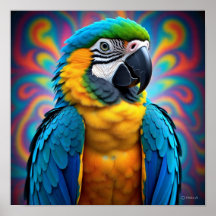 Abstract Swirls Parrot