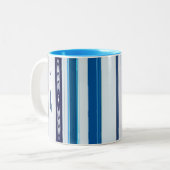 Abstract Symphony in Blue 5 (Vertical Lines) ツートーンマグカップ (正面左)