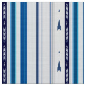 Abstract Symphony in Blue 5 (Vertical Lines) ファブリック (クローズアップ)