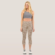 Abstract Taupe Capris for Any Occasion