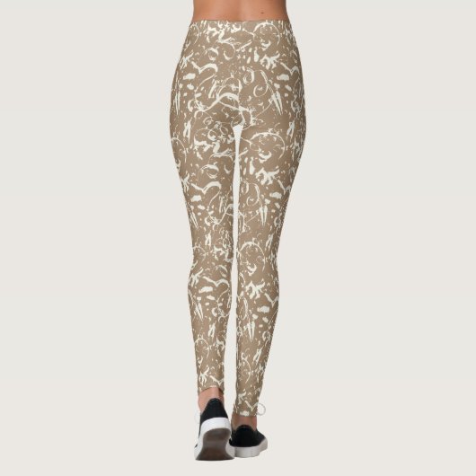 Abstract Taupe Leggings for Any Occasion レギンス (裏面)