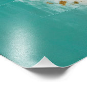 Abstract Teal and Gold Painting フォトプリント (角)