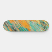 Abstract Teal Orange Textured Skateboard Deck スケートボード (横)