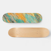 Abstract Teal Orange Textured Skateboard Deck スケートボード (横)