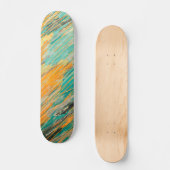 Abstract Teal Orange Textured Skateboard Deck スケートボード (正面)