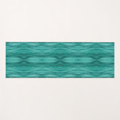Abstract teal water ripples pattern ヨガマット (正面(横))