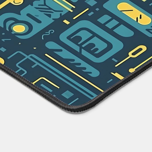 Abstract Techno Circuitry Design デスクマット (コーナー)