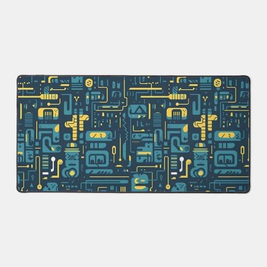 Abstract Techno Circuitry Design デスクマット (正面)