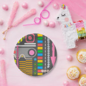 Abstract Technology Control Panel Pattern ペーパープレート (パーティー)