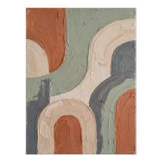 Abstract Terracotta Boho Wall Art ポスター