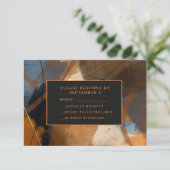 Abstract Terracotta RSVP Card Wedding Unique (スタンド正面)