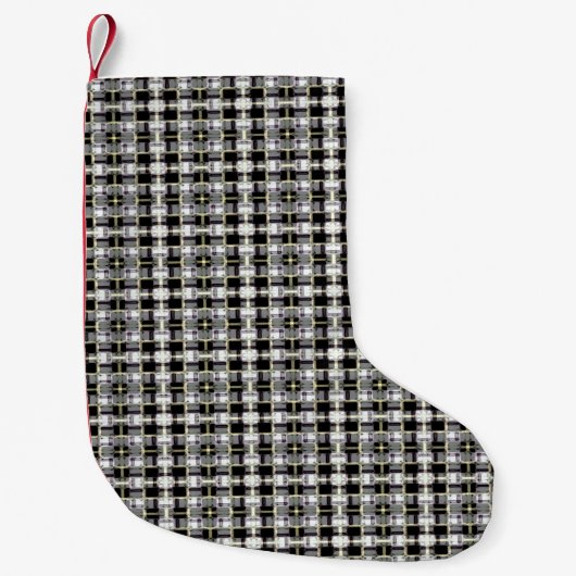 abstract texture, colorful checkered pattern, simp スモールクリスマスストッキング (正面)