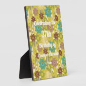 Abstract Texture Silhouette Stencil Art Birthday フォトプラーク (側面)