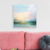Abstract Textured Canvas Art | Ethereal Teal,Peach キャンバスプリント (インサイチュ (リビング))