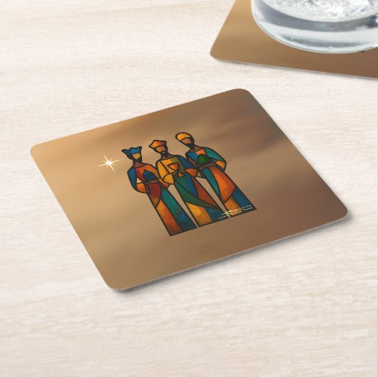 Abstract Three Wise Men スクエアペーパーコースター (アングル)