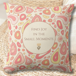 Abstract Throw Pillow with Heartfelt Message クッション