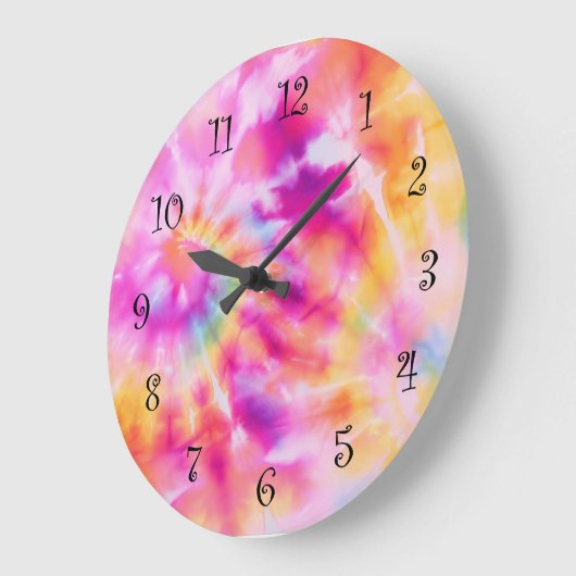 Abstract Tie Dye Style Wall Decor Clocks ラージ壁時計 (傾斜)